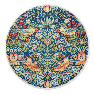 Bouton De Porte En Céramique William Morris bleu élégant