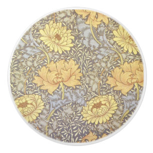 Bouton De Porte En Céramique William Morris Chrysanthemum Fleurs maman