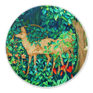 Bouton De Porte En Céramique William Morris Forest Deer Tapestry Imprimer
