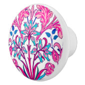 Bouton De Porte En Céramique William Morris Hyacinth Imprimer, rose Fuchsia (Droite)