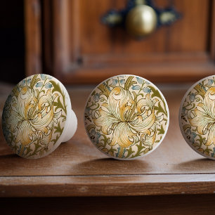 Bouton De Porte En Céramique William Morris Lily Art Nouveau Floral