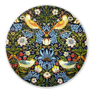 Bouton De Porte En Céramique William Morris, Strawberry Thief,