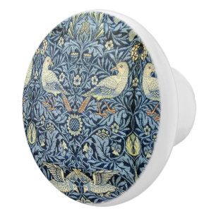 Bouton De Porte En Céramique William Morris Vintage Floral Bird