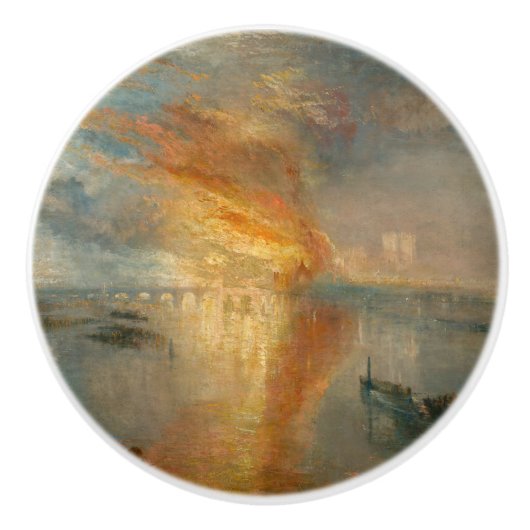 Bouton De Porte En Céramique William Turner - L'incendie du Parlement (Devant)