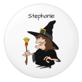 Bouton De Porte En Céramique Witch Design Personalised (Devant)