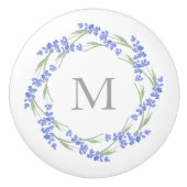 Bouton De Porte En Céramique Wreath Lavande d'aquarelle (Devant)