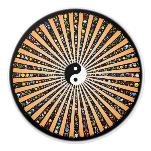 Bouton De Porte En Céramique Yang Emoji (Devant)