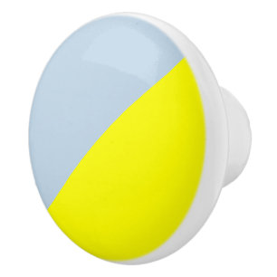 Bouton De Porte En Céramique Yellow & Beau bleu Solid Color Background