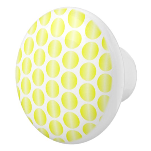 Bouton De Porte En Céramique Yellow Polka Dot Design (Droite)