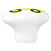 Bouton De Porte En Céramique Yellow Train Design Personalised (Côté)