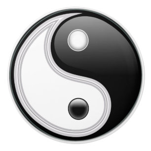 Bouton De Porte En Céramique Yin Yang