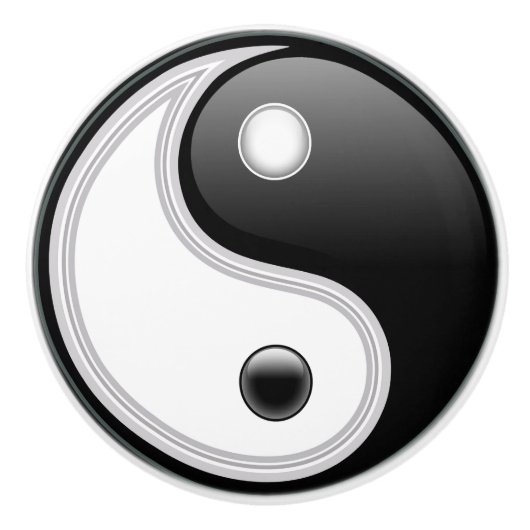 Bouton De Porte En Céramique Yin Yang (Devant)