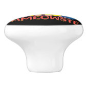 Bouton De Porte En Céramique Yoga cat (Côté)