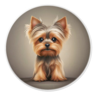 Bouton De Porte En Céramique Yorkie Yorkshire Terrier Chien Mignon Chiot