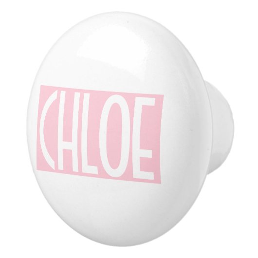 Bouton De Porte En Céramique Your | Bold White Text on Light Pink (Droite)