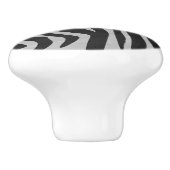 Bouton De Porte En Céramique Zebra noir et gris clair (Côté)
