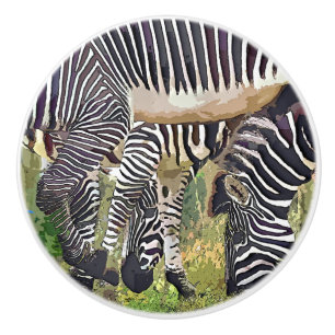 BOUTON DE PORTE EN CÉRAMIQUE ZEBRAS