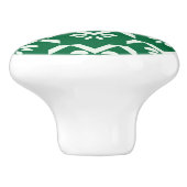 Bouton De Porte En Céramique Zigzag floral vert (Côté)