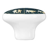 Bouton De Porte En Céramique Zodiaque (Côté)