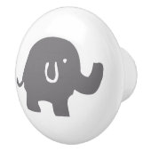Bouton de porte gris et blanc de l'éléphant mignon (Droite)