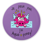 Bouton de porte "Licorne, Aquaponey" (Devant)