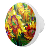 Bouton de tiroir en céramique tournesol (Droite)