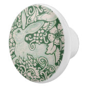 Bouton de traction à rabbit blanc vert Floral Fola (Droite)