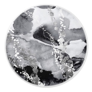 Bouton de traction en céramique noire, blanche et 