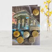 Bouton de train carte postale ferroviaire (Fleur jaune)