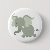 Bouton Eléphant joyeux joli carton Badge (Devant)