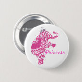 Bouton Eléphant Princesse Rose jolie Filles Badge (Devant & derrière)