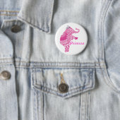 Bouton Eléphant Princesse Rose jolie Filles Badge (En situation)