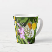 Bouton en bout orange Design Latte Mug (Angle droit)