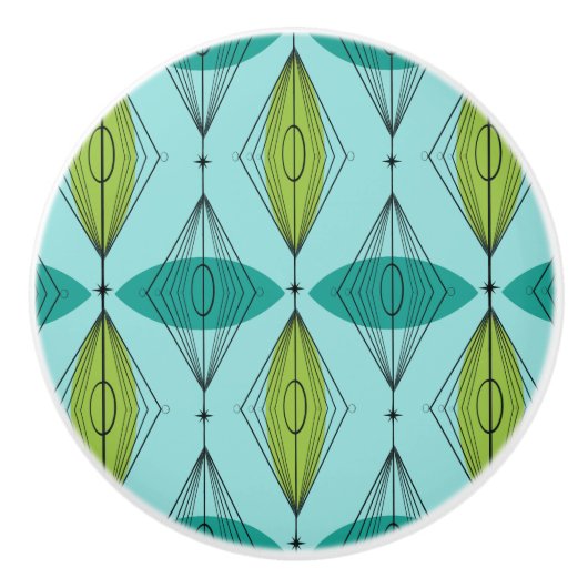 Bouton en céramique atomique de motif d'Ogee et de (Devant)