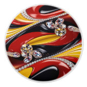 Bouton en céramique avec couleurs belges (Devant)