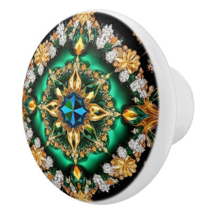 Bouton en céramique avec couleurs brésiliennes