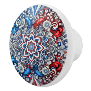 Bouton en céramique avec couleurs françaises