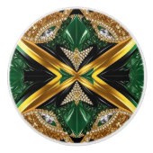 Bouton en céramique avec couleurs jamaïcaines (Devant)