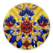 Bouton en céramique avec des couleurs roumaines (Devant)