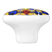 Bouton en céramique avec des couleurs roumaines (Côté)