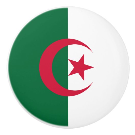 Bouton en céramique avec drapeau d'Algérie (Devant)