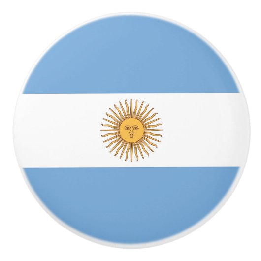 Bouton en céramique avec drapeau d'Argentine (Devant)
