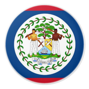 Bouton en céramique avec drapeau de Belize