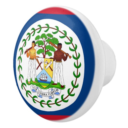 Bouton en céramique avec drapeau de Belize (Droite)