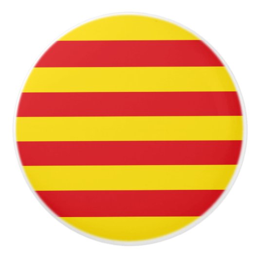 Bouton en céramique avec drapeau de Catalogne (Devant)