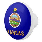 Bouton en céramique avec drapeau de Kansas State, (Droite)