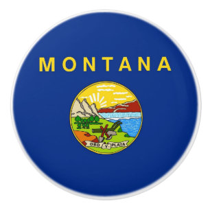 Bouton en céramique avec drapeau de Montana, USA