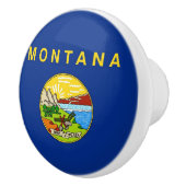 Bouton en céramique avec drapeau de Montana, USA (Droite)