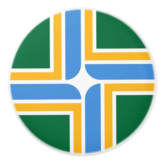 Bouton en céramique avec drapeau de Portland, USA (Devant)