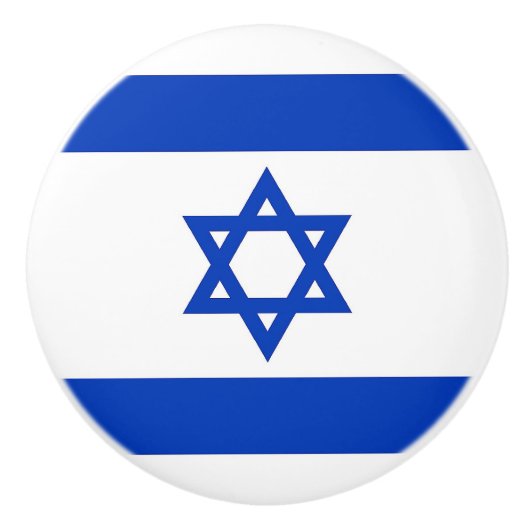 Bouton en céramique avec drapeau d'Israël (Devant)